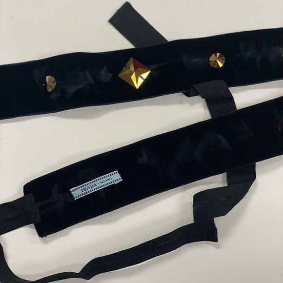 Prada Studded Velvet Belt -- Size 34 - Picture 3 of 7